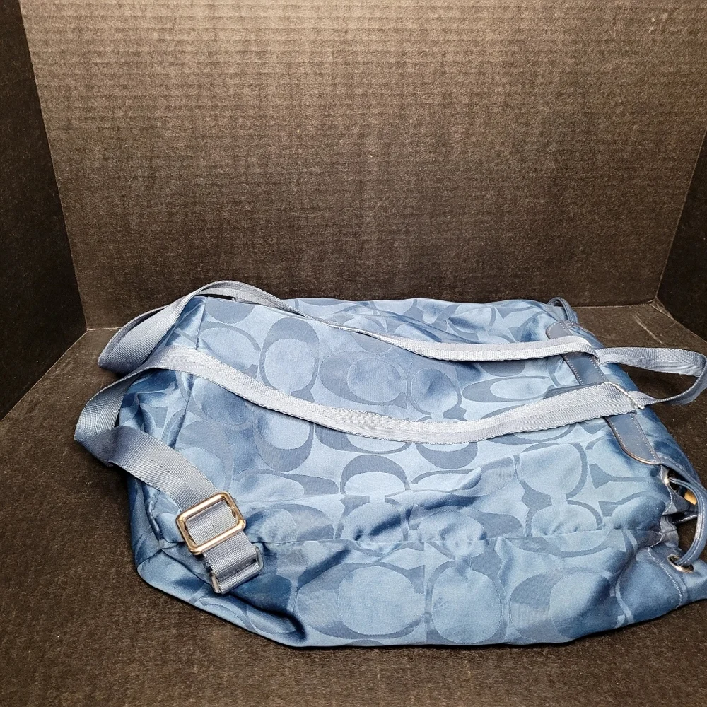 Coach Signature C's Nylon Getaway Backpack Teal # E1457-F30781 - Picture 3 of 14